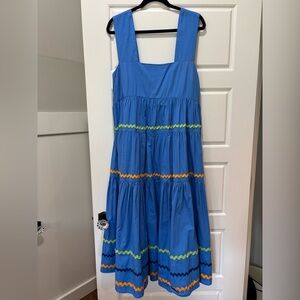 *Like New* Anthropologie The Helena Square-Neck Smocked Tiered Midi Dress